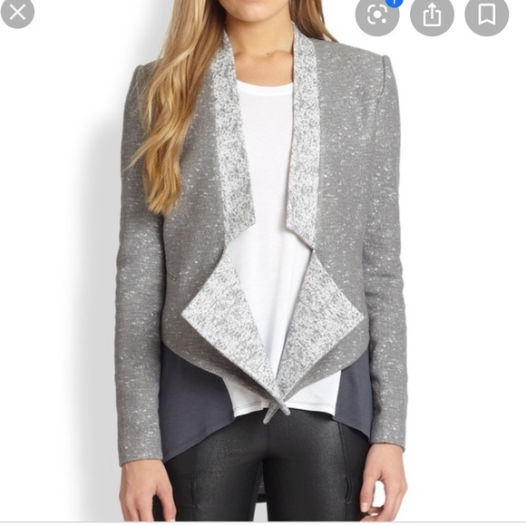 Bcbgmaxazria grey gray tweed candice blazer jacket - Picture 2 of 8